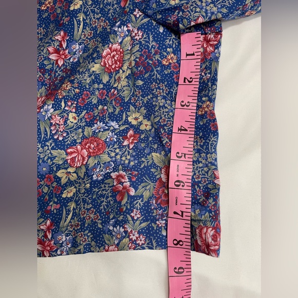 Talbots Floral Belted Shorts With Side Pockets 100% Cotton Women’s Size L - Picture 7 of 8